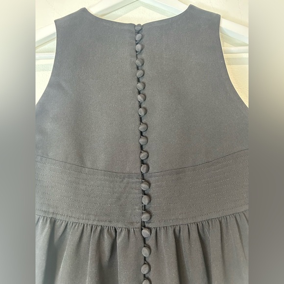 VINCE - Black 100% Silk Sheath Button Down Back Sleeveless Dress Size 4 - Picture 4 of 9